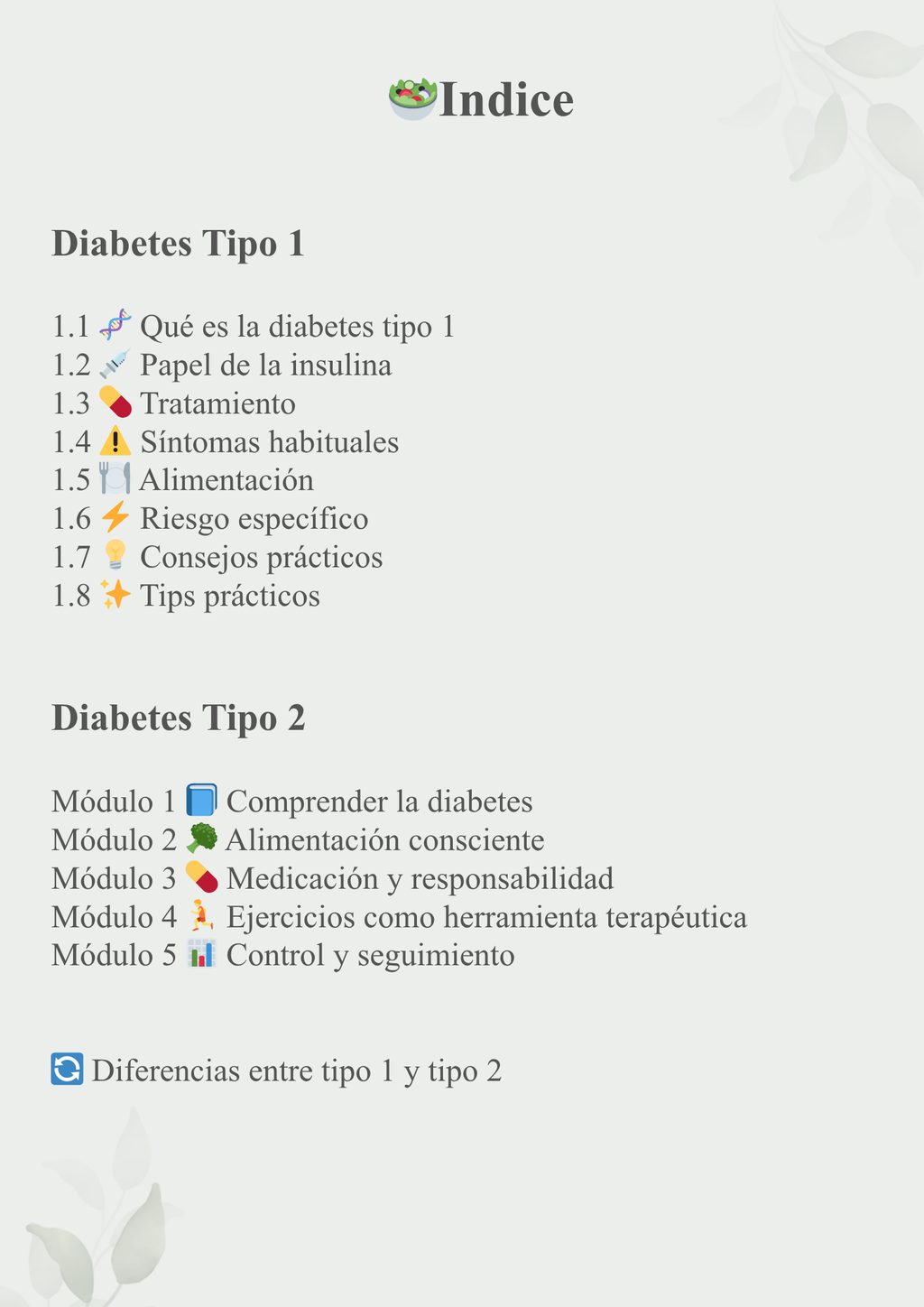 Curso Guía para Diabéticos Tipo 1 y Tipo 2